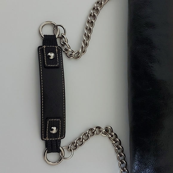 Franco Sarto Purse Black Shiny with silver Metal - Picture 6 of 14